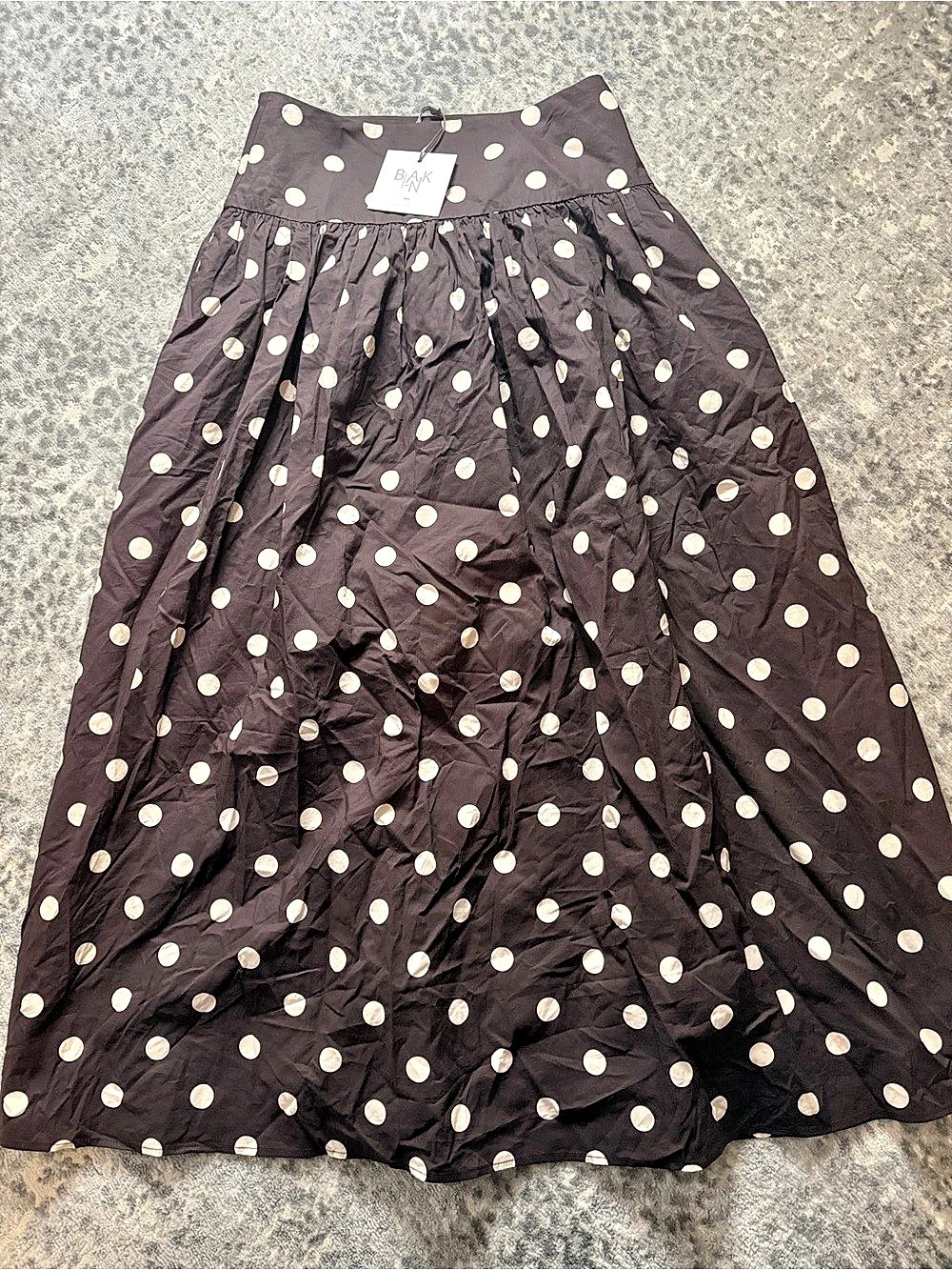 BLANK Brown Polka Dot Maxi Skirt (with pockets)